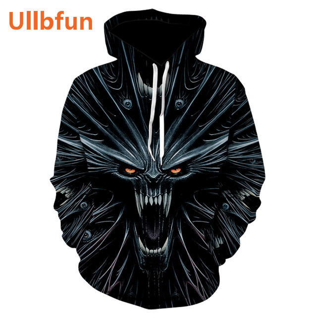 Ullbfun Sweatshirt 3D Skull Printed Pullovers Hoodies (11)